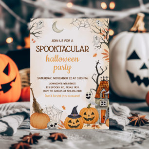 Spooktacular Pumpkin Halloween fest Inbjudningar