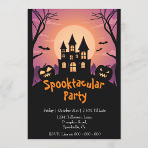 Spooktacular Pumpkin House Halloween fest Inbjudningar