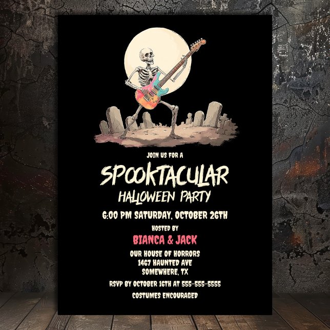 Spooktacular Skeleton Halloween fest Inbjudningar (Skapare uppladdad)