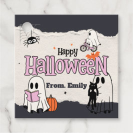 Spooktacular Söta rosa Halloween fest inbjudningar Gåvor Etiketter