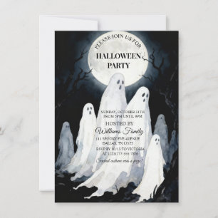 Spooktacular Spooky Ghost Halloween fest Inbjudningar