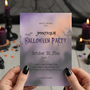 Spooktacular Spooky Night Halloween fest Inbjudningar