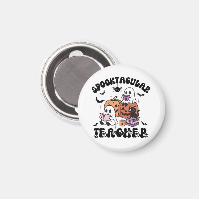 Spooktacular Teacher Cute Spöken Halloween Magnet (Front/Back)