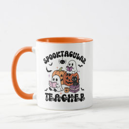 Spooktacular Teacher Halloween-Cute Spöken & Bok Mugg