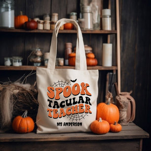 Spooktacular Teacher Halloween Fall Unique Gift Tygkasse