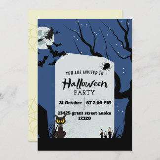 Spooktacular Vibes Halloween Ghost Birthday Invit Inbjudningar