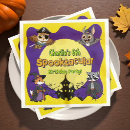 Spooktacular Woodland Animals i Costume Birthday Pappersservett