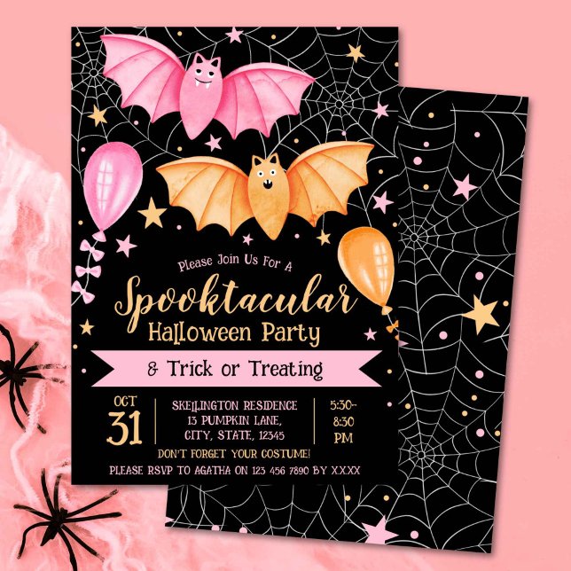 Spooktaculära Halloween fest och trick eller behan Inbjudningar (Spooktacular Halloween Party and Trick or Treating Invitation)