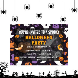 Spooktaculära ungar halloween fest inbjudningar