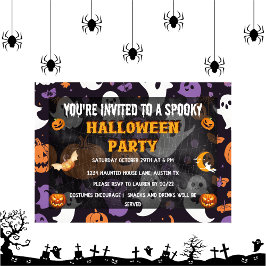 Spooktaculära ungar halloween fest inbjudningar