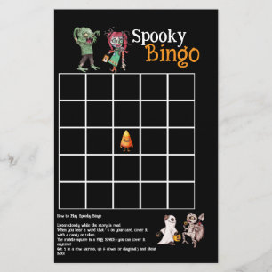 SpooktacularHalloween Bash Spooky Bingo Card Flygblad