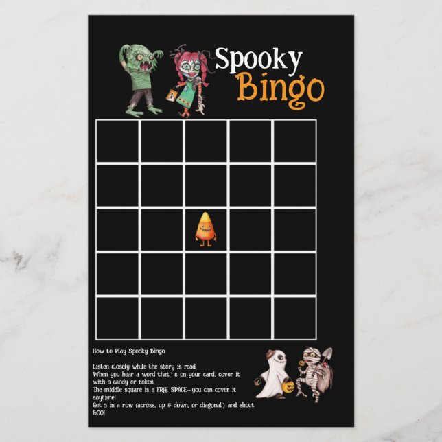 SpooktacularHalloween Bash Spooky Bingo Card Flygblad (Framsidan)