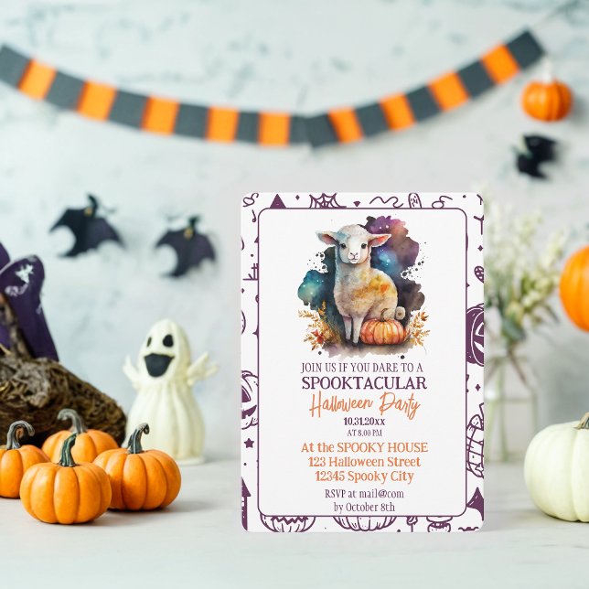 Spooktaculärt lamm Halloween fest Inbjudningar (Skapare uppladdad)