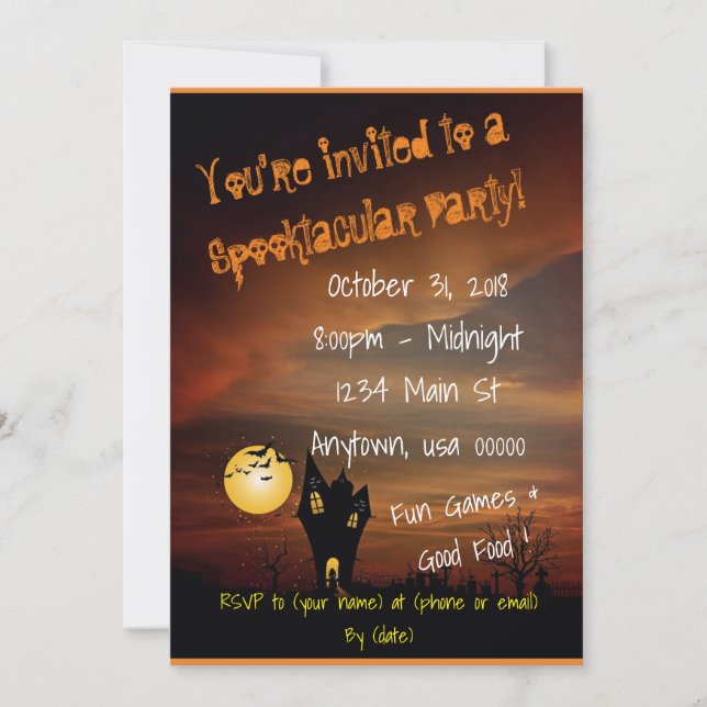 Spooktakulärt väster Halloween fest Inbjudningar (Framsida)