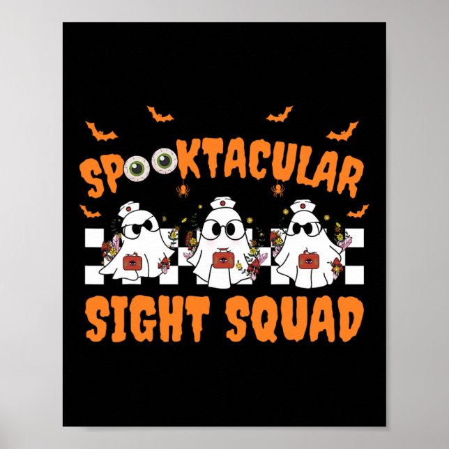 Spooktocular Sight Squad Ghost Halloween Optometry Poster (Framsidan)