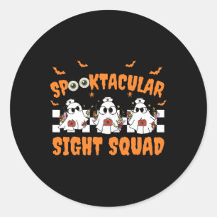 Spooktocular Sight Squad Ghost Halloween Optometry Runt Klistermärke