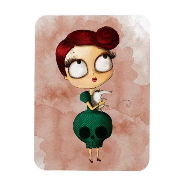 Spookusflicka med Opossum Magnet (Vertikal)