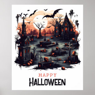 Spookusgrynd, pumpa döskallar och fladdermus poster