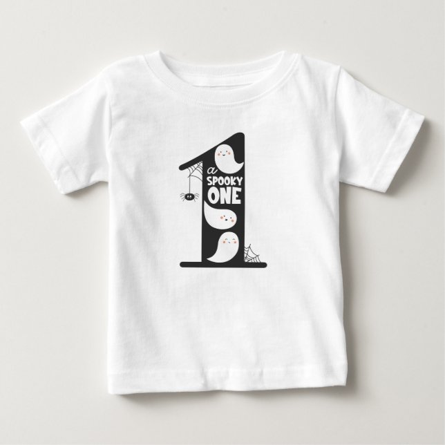 Spooky 1:a födelsedag Baby Shirt T Shirt (Framsida)