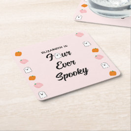 Spooky 4e födelsedagen underlägg papper kvadrat