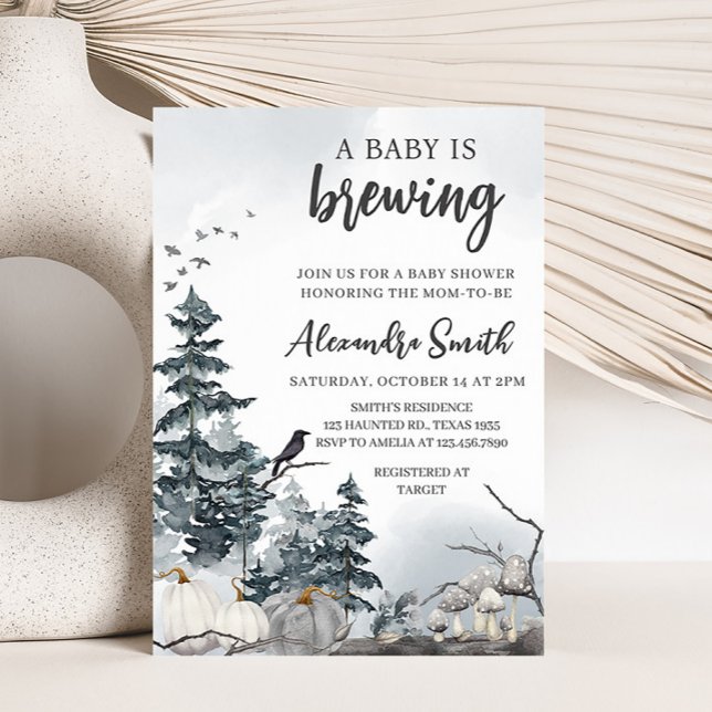 Spooky A Baby är en babystövel. Inbjudningar (Spooky Pumpkin Baby Shower Invitation )