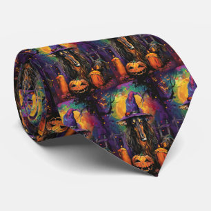 Spooky Afghan Hound Halloween Witch och Pumpkin Slips