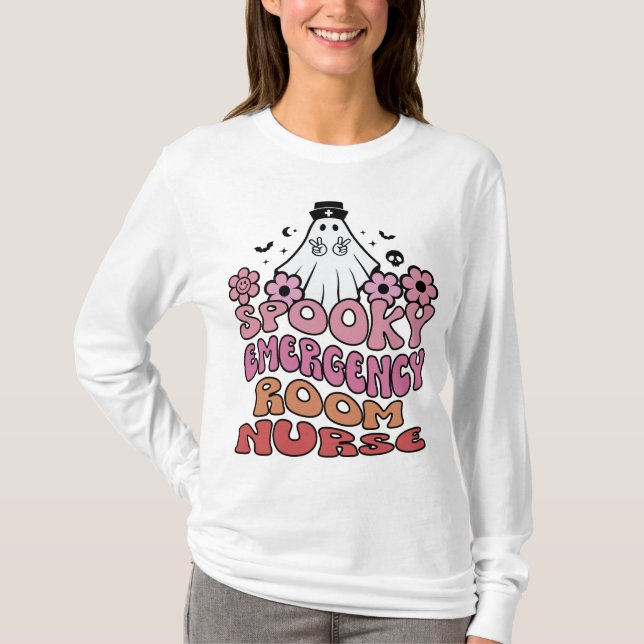 Spooky Akut Room Er Nurse WomenT-Shirt T Shirt (Framsida)