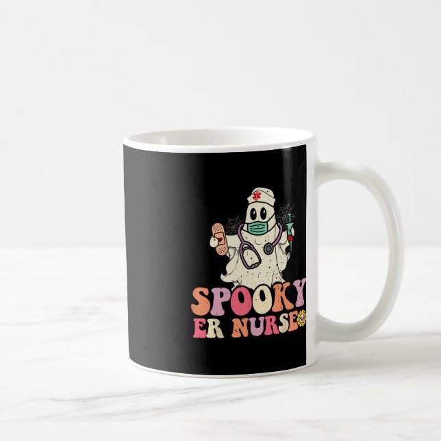 Spooky Akut Room Nurse Funny Halloween Costum Kaffemugg (Höger)