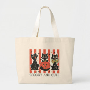Spooky and Cute - Black Cat and Pumpkin Jumbo Tygkasse