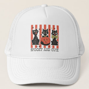 Spooky and Cute - Black Cat and Pumpkin Keps
