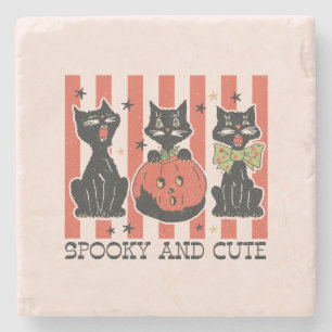 Spooky and Cute - Black Cat and Pumpkin Stenunderlägg