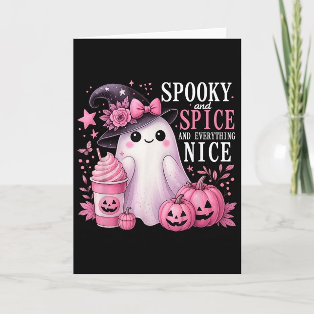 Spooky And Spice And Everything Nice Halloween Pin Kort (Framsida)