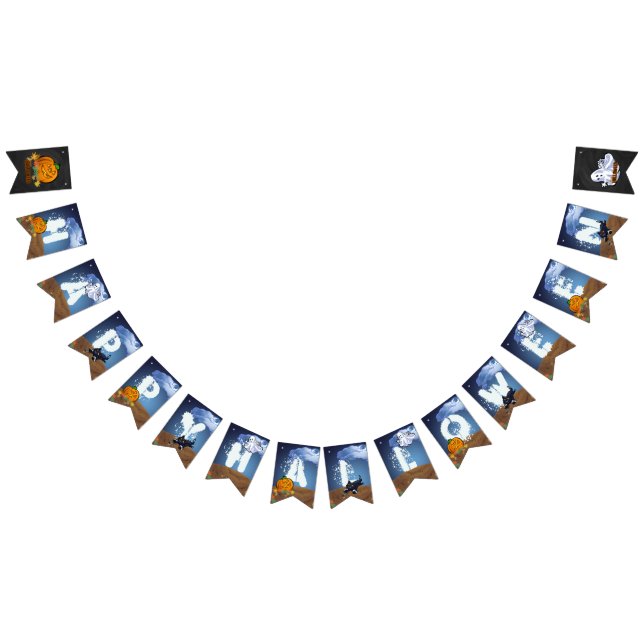 Spooky Animals Happy halloween-tecken Vimplar (Alla)