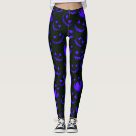 Spooky Ansikte Halloween Leggings