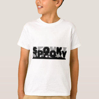 Spooky Ansikte Halloween T-Shirt - Front ’SPOOKY’