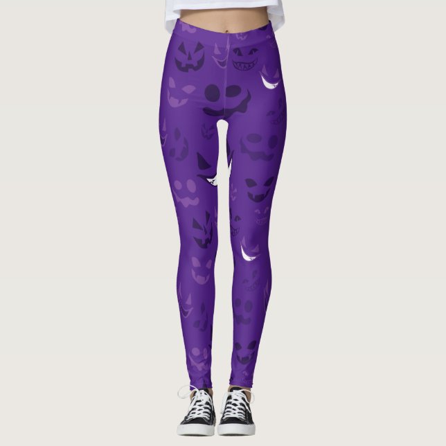 Spooky Ansikte Leggings (Framsida)