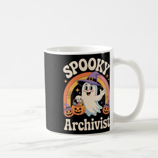 Spooky Archivist Cute Ghost Pumpkin Archives Hallo Kaffemugg (Höger)
