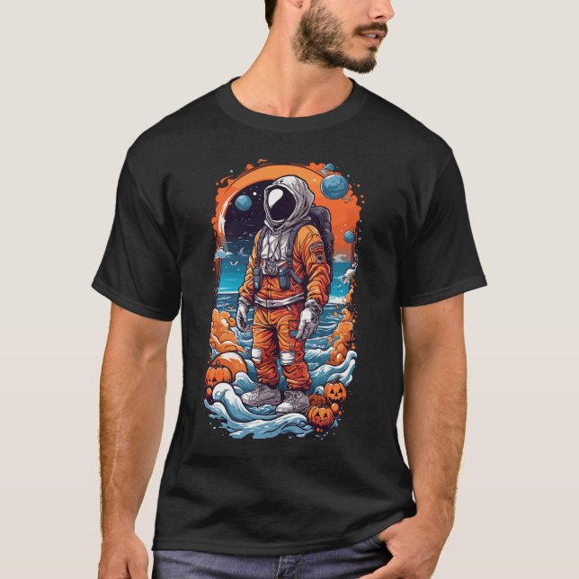 Spooky Astronaut Halloween Shirts T Shirt (Framsida)