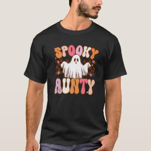 Spooky Aunty Halloween Moster Ghost Costume Retro T Shirt