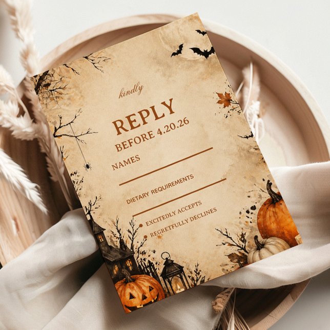 Spooky Autumn Pumpkin Guest Response OSA Kort (Skapare uppladdad)