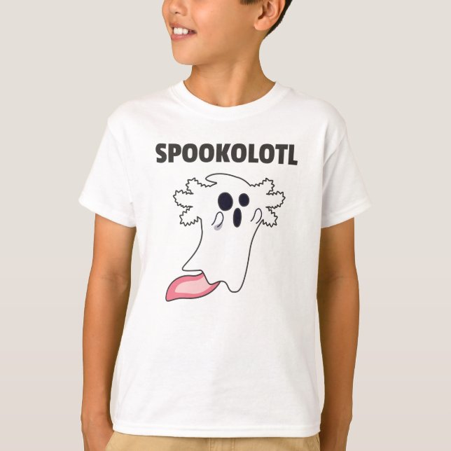 Spooky Axolotl Älskare Cute Animals for Halloween T Shirt (Framsida)
