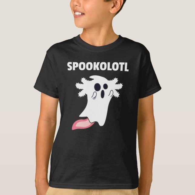 Spooky Axolotl Älskare Cute Animals for Halloween T Shirt (Framsida)
