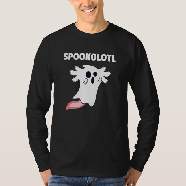Spooky Axolotl Älskare Cute Animals for Halloween T Shirt (Framsida)