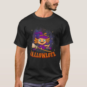 Spooky Axolotl Halloween Cute Axolotl Witch på Bro T Shirt