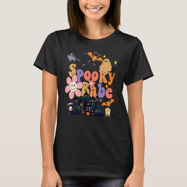 Spooky Babe Cute Ghost Cute Halloween Costume T Shirt (Framsida)