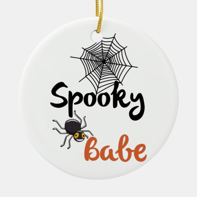 Spooky Babe - Cute Halloween Design Design Julgransprydnad Keramik (Framsidan)