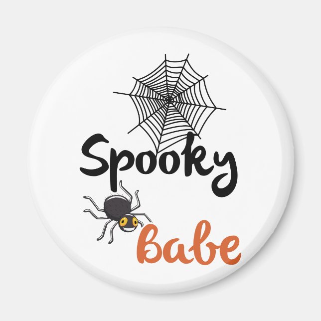 Spooky Babe - Cute Halloween Design Design Magnet (Framsidan)