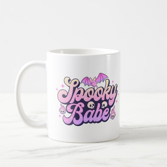 Spooky Babe Cute Halloween Kaffemugg (Vänster)