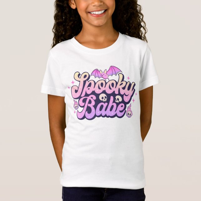 Spooky Babe Cute Halloween T Shirt (Framsida)