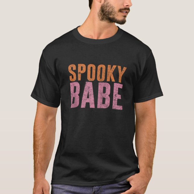 Spooky Babe Halloween Aesthetic Vibes Zip T Shirt (Framsida)
